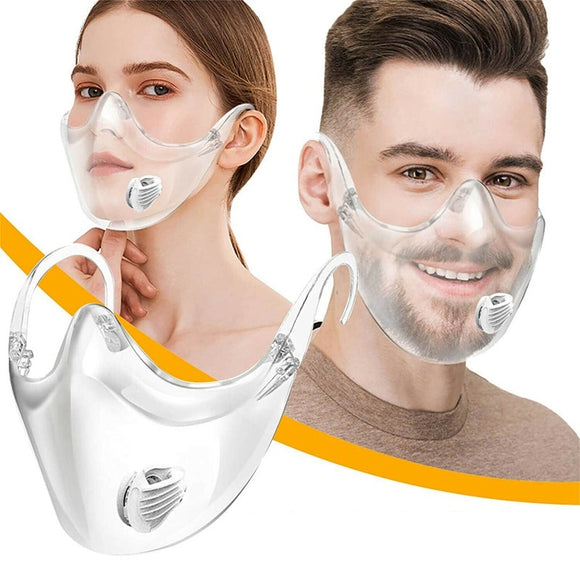 Protective Mask Face Cover Durable Cycling Transparent Mouth Shield Plastic Reusable Anti-Fog/Oil Face Mask Kitchen Tools