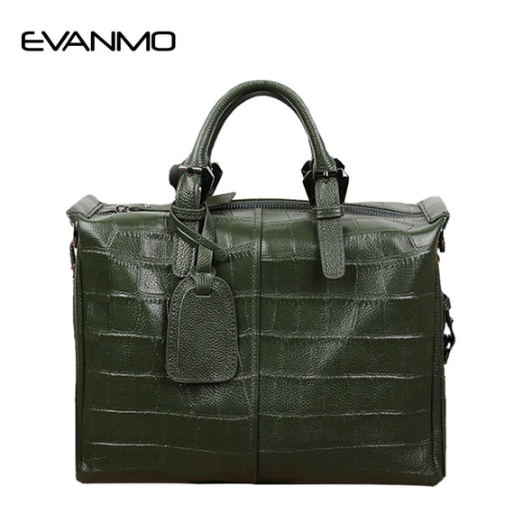 2017 Casual Tote Female Genuine Leather Handbags Soft Skin Green High Quality Shoulder Bag Cowhide Zipper Messenger Bags Satchel