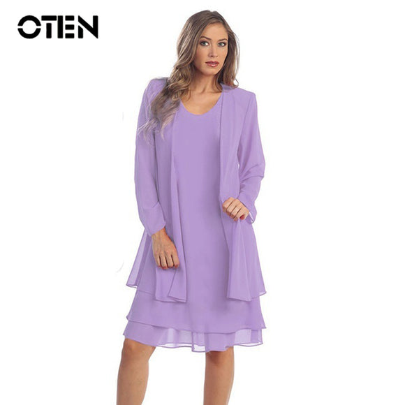 OTEN Two Piece set 5XL Plus size Clothing Women Sexy Long sleeve Loose Casual Party Chiffon midi dress trending products 2018
