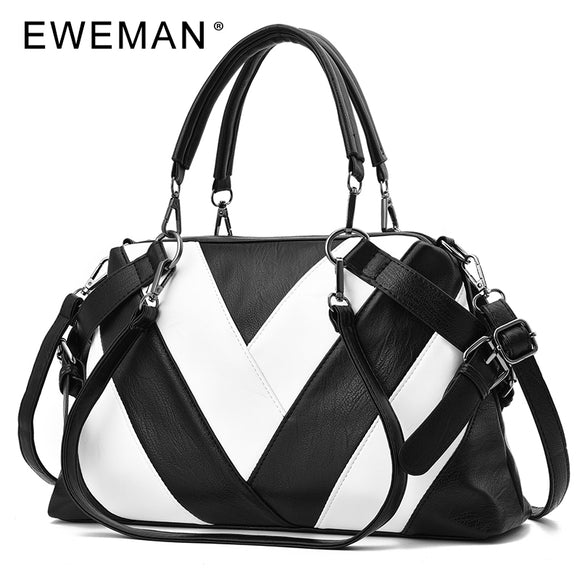 EWEMAN  Soft Casual Tote Bags PU Leather Handbag Female Handbag Fashion Women Bag Patent Handbag Ladies Shoulder Bags