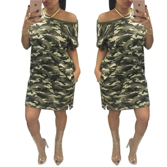 2017 camouflage Print O-Neck short sleeve Fashion Night Club autumn winter women Dresses bandage sexy casual dress Vestidos 8338
