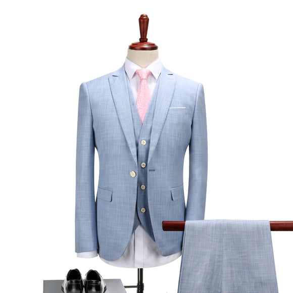 2017 Luxury Brand High Quality Men Suits Wedding Groom Suit Size 4XL Slim Fit Casual Tuxedo Suits 3 Pieces (Jacket+Vest+Pant)